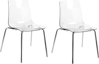 Beliani Set of 2 Dining Chairs SILERTON Transparent