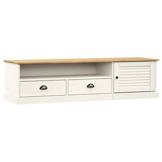 Berkfield Home TV Cabinet VIGO White 156x40x40 cm Solid Wood Pine | Size: 156 x 40 x 40 cm