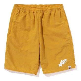 A Bathing Ape BAPE STA Logo Beach Shorts Yellow 1J30-153-024-YEL