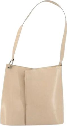 Ferragamo Pre-owned Shoulder Bags, female, Beige, Size: ONE SIZE Pre-owned Leather Shoulder Bag