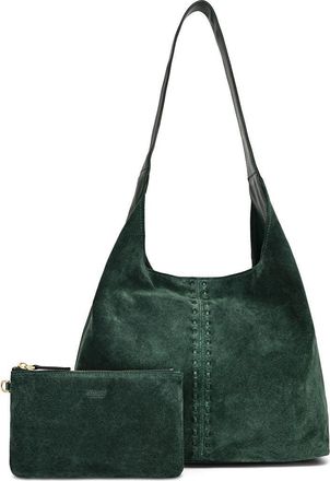 OLD TREND Hydrangea Genuine Leather Suede Classic Hobo Bag in Kale at Nordstrom