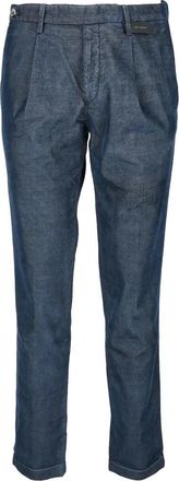 Michael Coal Mid-Rise Trousers With Tapered Leg And Classic Cut