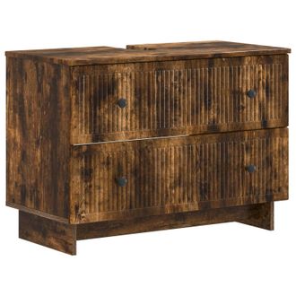 vidaXL Mueble De Lavabo Para Ba&ntilde;o Ede Roble Ahumado 82 X 41 X 59 Cm Vidaxl
