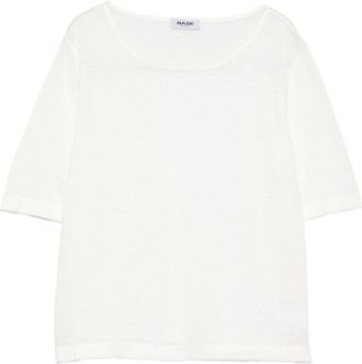 base Basis trui van linnen en katoenmix