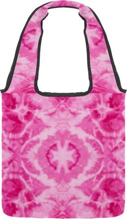 Generic Pink Tie Dye Reversible Canvas Shoulder Tote - Double-Sided Print, 12oz Cotton, 27cm Drop, Fold-Flat Bag for Travel, Shopping, Street Outings