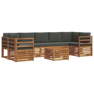 vidaXL Conjunto De Sof&aacute;s De Exterior 8 Uds. Natural Y Antracita Vidaxl