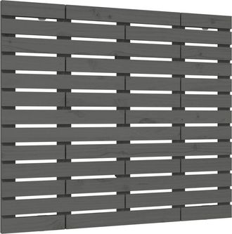 vidaXL Cabecero De Cama De Pared Madera Maciza Pino Gris 81x3x91,5 Vidaxl