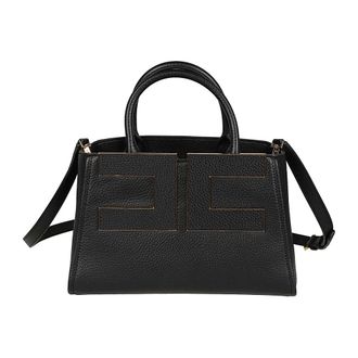 Elisabetta Franchi Tote Bag With Logo - female - Elisabetta Franchi - Handbags - Black - ONE SIZE - Bags