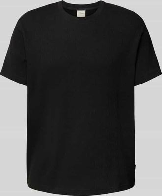 Calvin Klein T-Shirt mit geripptem Rundhalsausschnitt in Black, Gr&ouml;&szlig;e S