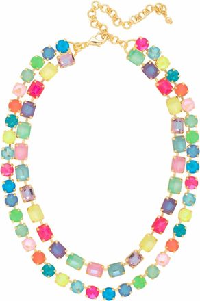 Sorrelli Womens Marci Tennis Necklace In Bright Gold/ Multi