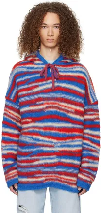 ERL Unisex Silver Printed Venice Hoodie Knit Clothing from
