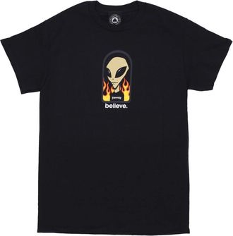 Thrasher Believe Tee X AWS Zwart Streetwear - Heren - T-shirts - Zwart - S - Tops