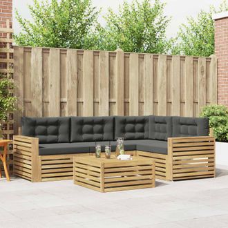 vidaXL Vidaxl Set Di Divani Da Esterno 5 Pz Bianco E Antracite Poliestere