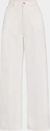 Toteme High-Rise Straight-Leg Press-Creased Denim Jeans