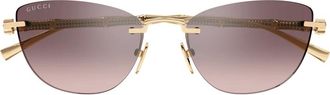 Gucci Sunglasses, female, Yellow, Size: 55 MM Sunglasses