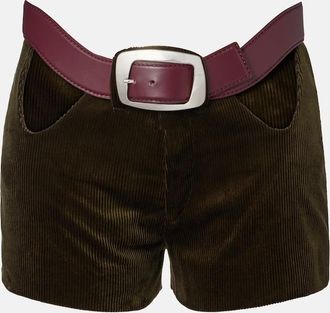 Jean Paul Gaultier Cutout belted cotton corduroy shorts