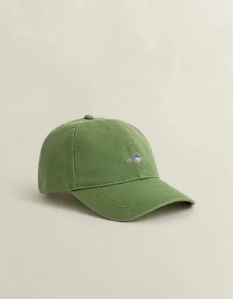 GANT Mens GANT Mens Shield Logo Cotton Twill Cap - 354 Herb Green - Size: ONE size