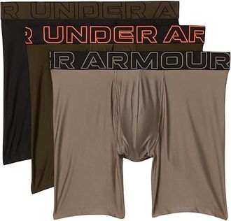 Under Armour 3-Pack Performance Tech Solid 6 Boxer Briefs Mens Underwear Taupe Dusk : 2XL, Elastane/Polyester
