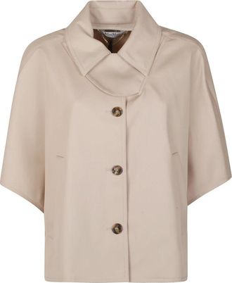 Max Mara Katoenen Cape - Dames - Ponchos - Bruin - ONE Size - Katoen - Jassen