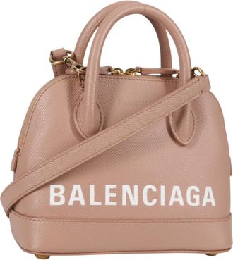 Balenciaga Logo Ville Bag Leather Pink Leather Bag (Pre-Owned)