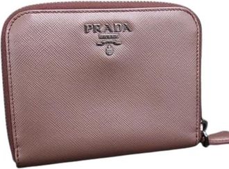 Prada Saffiano Metallic Pink Leather Wallet (Bi-Fold) (Pre-Owned)