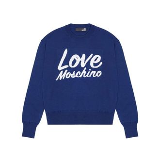 Love Moschino Dames, Sweatshirts & Hoodies, Blauw, Maat: M Wol