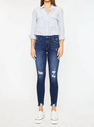 Kancan Mid Rise Skinny Ankle Jean In Medium Wash