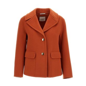 Max Mara Unlined Squared-Line Jacket - female - Max Mara - Blazers - Orange - XS - Jackets