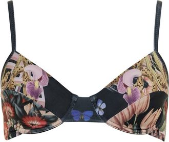 Carolina K Cala Bikini Top In Exotic Bird Black