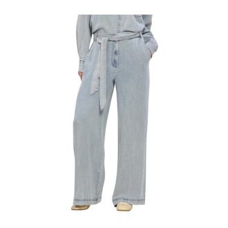 Simple Darren Wide Jeans - Dames - Loose Fit Jeans - Blauw - S - Denim - Jeans