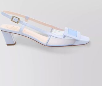 Roger Vivier patent leather mesh slingback pumps