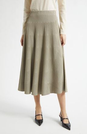 Emporio Armani Reverse Knit Tiered Skirt in Tan at Nordstrom, Size 14 Us