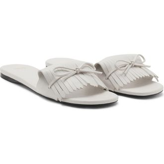 Mango Fringe Slide Sandal in White at Nordstrom, Size 6.5Us