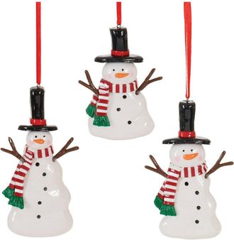 Melrose International Set Of 24 Clay Dough Snowman Ornament