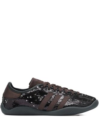 Wales Bonner sequin-embellished sneakers - unisex - Sequin/Fabric/Rubber/Fabric - 10.5 - Brown