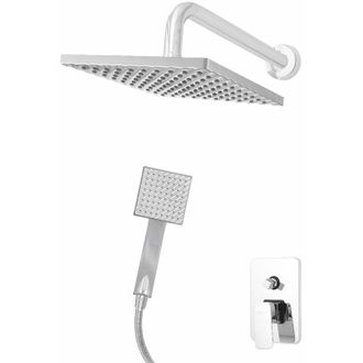 GreenIce Conjunto Ducha Lat&oacute;n/zinc - Acero Inoxidable- Abs, Cromado, Agua Caliente-fr&iacute;a, Monomando [qli-fa-cs04]