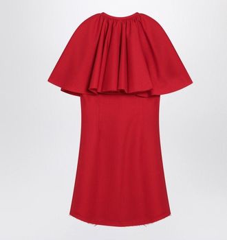 Ami Womens Mini Red Wool Dress - Size EU 36 (Womens)