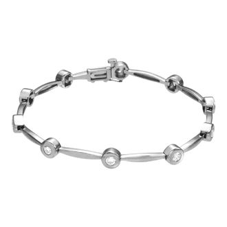 Diamond2Deal 14k White Gold 1 CTW Lab-Grown Diamond Line Bracelet 7