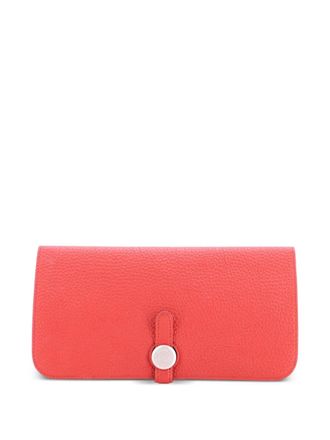 Herm&egrave;s Dogon Recto Verso Wallet Leather small wallets - women - Calf Leather - One Size - Red