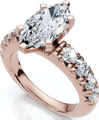 Pompeii3 Certified 2.80Ct Marquise Diamond Engagement Ring Gold Lab Grown