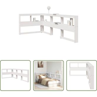 vidaXL vidaXL Testiera in legno - Testiera Libreria a L Bianca 80 cm in Legno Massello di Pino