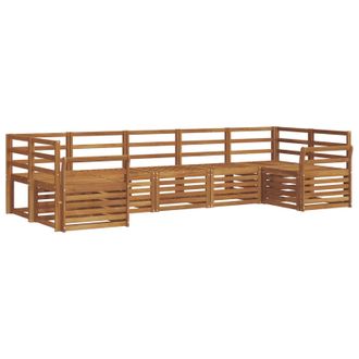vidaXL Conjunto De Sof&aacute; Seccional 7 Pcs Natural Vidaxl