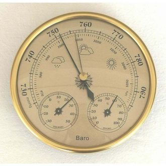 OEM Barom&egrave;tre - Estaci&oacute;n Meteorol&oacute;gica Anal&oacute;gica 3 En 1 - Temperatura Humedad Presi&oacute;n Atmosf&eacute;rica - Para Interior Y Exterior - Di&aacute;metro 132 Mm
