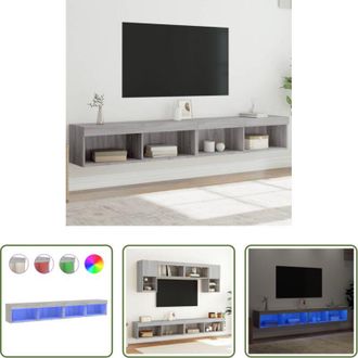 vidaXL vidaXL TV in salotto - Mobili TV con Luci LED 2pz Grigio Sonoma 100x30x30 cm
