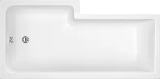Balterley Modern L Shape Right Hand Shower Bath Tub with Leg Set, 1700mm - White