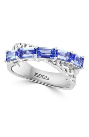 Effy Sterling Silver Tanzanite Crossover Ring - 1.52 ctw in Purple at Nordstrom Rack, Size 7