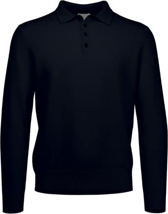 Allude Poloshirt met lange mouwen - Blauw
