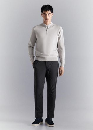 Mango Pullover comfort stretch zip grigio ghiaccio - Uomo - XXL - MANGO MAN