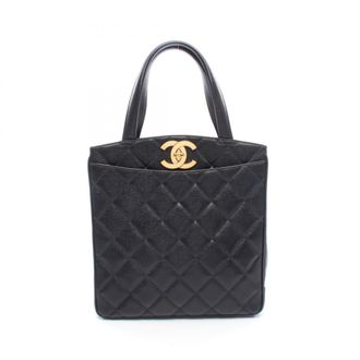Chanel Matelasse Black Grained Calfskin Handbag Tote Bag (Pre-Owned)
