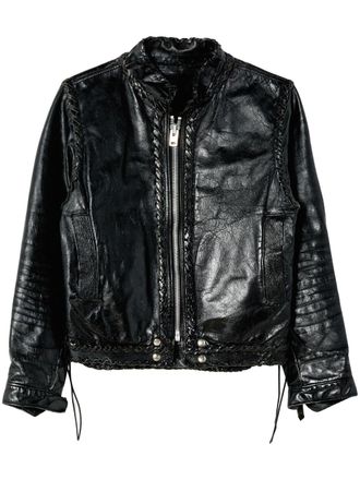 Re/Done Leren jack - Zwart